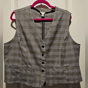 Cato Black and White Plaid Vest